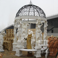 Hot Sale Outdoor white marble gazebo with lady